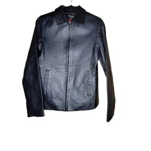 EXCELLED Collection Black leather jacket SMALL